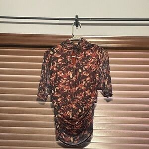 Beautiful floral blouse with ruching